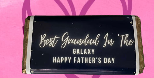 Best grandad in the galaxy chocolate bar, galaxy bar included.